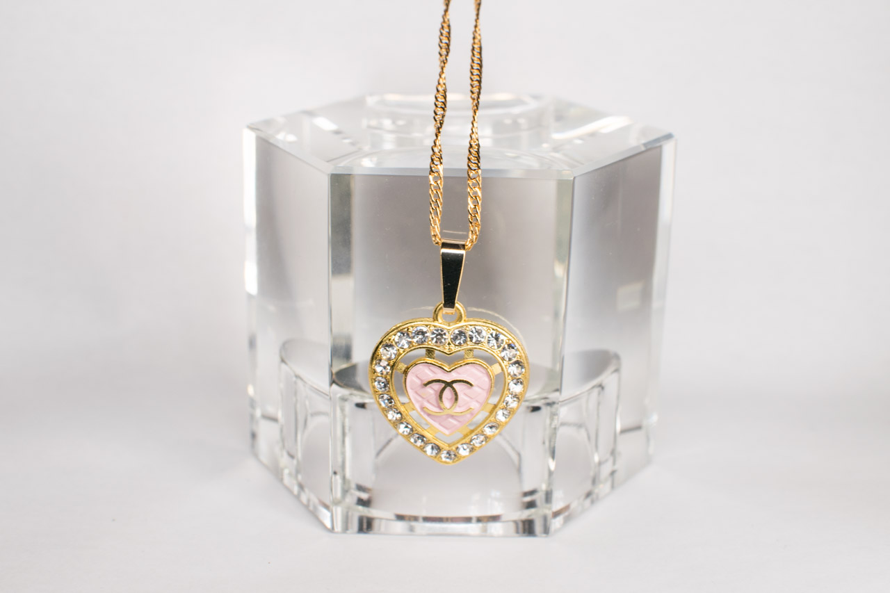CC PINK HEART NECKLACE