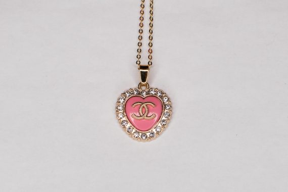 CC PINK CRYSTAL HEART NECKLACE – Butterfly Boutique