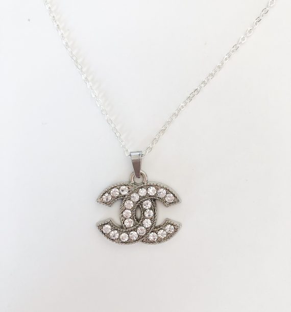 CC SILVER CRYSTAL NECKLACE – Butterfly Boutique